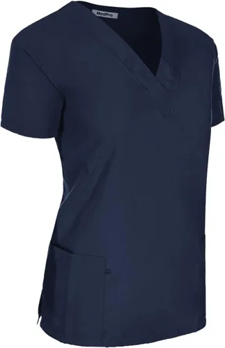Miniatura 2 de Minty Mint Conjunto de uniforme médico sólido para mujer, suave, cómodo, transpirable, grosor moderado, conjunto de camisa y pantalones cargo