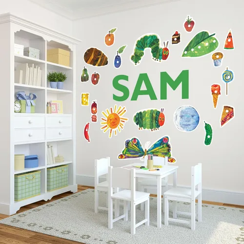Oliver's Labels Calcomanía de Pared Personalizada Premium de Tamaño Real para Decoración de Habitación de Niños - Despegar y Pegar, Extraíble (The