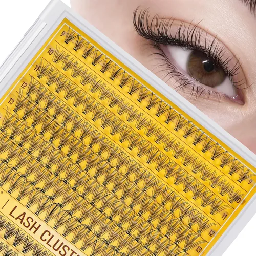 Miniatura 46 de QUEWEL 580 racimos de pestañas 30D+40D+50D+60D+80D+100D racimos de pestañas wispy de 10-18mm, pestañas individuales en racimo reutilizables