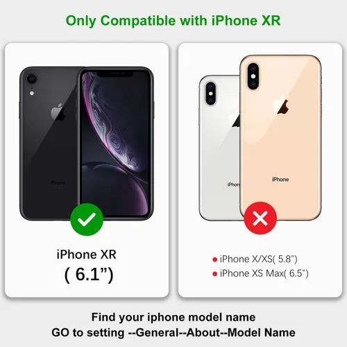 Miniatura 2 de Funda tipo cartera para iPhone XR con tarjetero, para iPhone Xr para mujeres y hombres, piel sintética a prueba de golpes con hebilla magnética