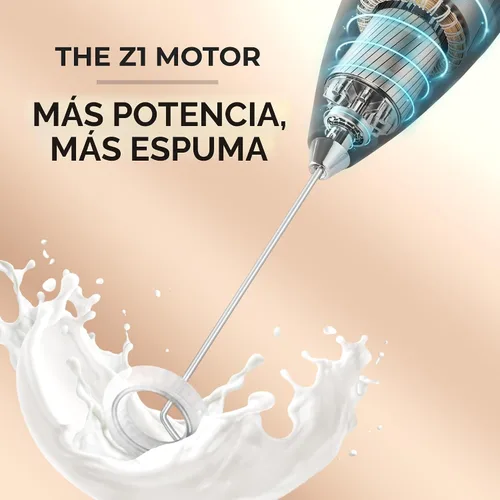 Miniatura 3 de Zulay Kitchen Potente varita espumadora de leche con 2 baterías Duracell – Mezclador de bebidas portátil ultrarrápido – Máquina de espuma eléctrica