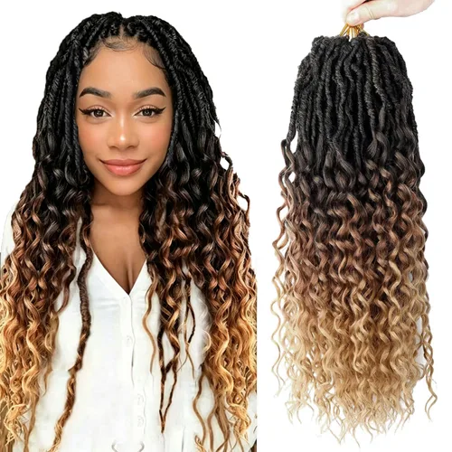 Miniatura 9 de Extensiones de cabello de rizos profundos de 14 pulgadas, 8 paquetes, Rizos tejidos en crochet suaves con puntas rizadas, Rizos de diosa tejidos