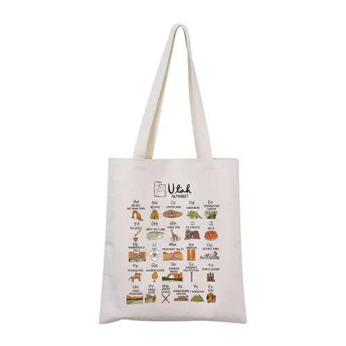 Miniatura 9 de MNIGIU Utah Tote - Bolsa de hombro de regalo de boda del estado - Reutilizable, Bolso tote negro Utah, Grande