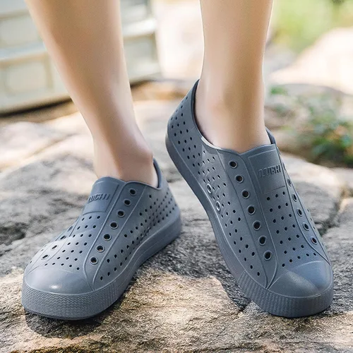 Miniatura 2 de FLIOZY Zuecos de jardín impermeables para hombres y mujeres, zapatos ligeros y transpirables de EVA sin cordones, cómodos y antideslizantes, calzado
