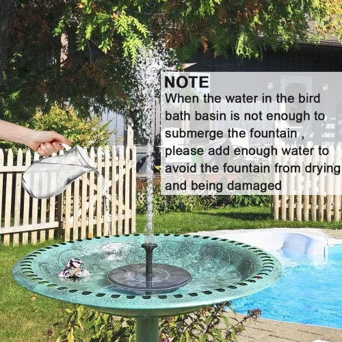 Miniatura 4 de Fuente solar para baño de pájaros, bomba de fuente con energía solar de 1.5 vatios, bombas de agua flotantes para jardín, patio, estanque y piscina