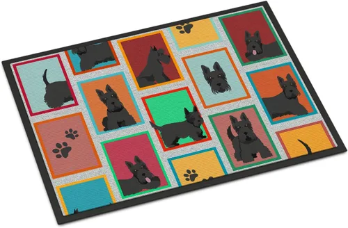 Miniatura 159 de Caroline's Treasures MLM1149MAT - Felpudo rojo Border Collie de 18 x 27 pulgadas, para interiores y exteriores, para entrada, antideslizante, Border