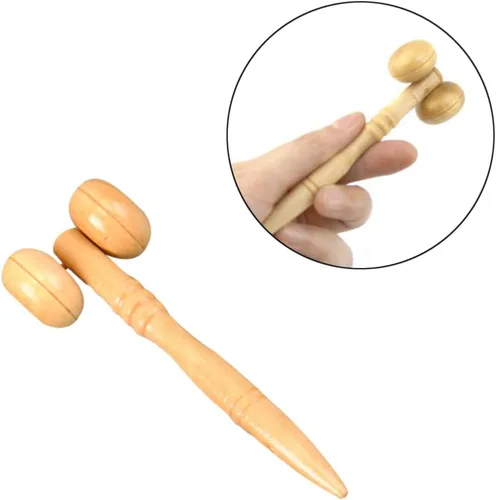 Miniatura 7 de Rodillos de madera portátiles masajeadores cara mano pierna cabeza cuello espalda cintura masaje rueda palos para hombres mujeres