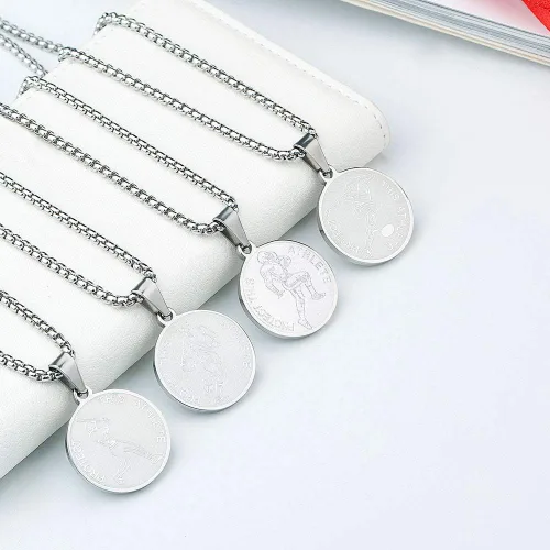 Miniatura 7 de Collar de San Sebastián Collar de acero inoxidable de 1 pulgada para béisbol, fútbol, baloncesto, fútbol y deportes, Metal, no aplica