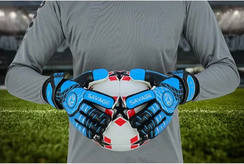 Miniatura 4 de K-LO Guantes de portero: Guantes de portero de fútbol Savage Rise (unisex, juvenil, niños y adultos) – Salvajes de dedos para protección Palma