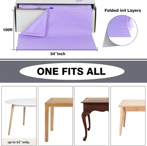 Miniatura 9 de Rollo de plástico para cubierta de mesa color verde manzana, 40 pulgadas x 100 pies, rollo de plástico resistente para cubierta de mesa de banquetes
