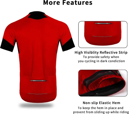 Miniatura 4 de Cycling Bike Jersey for Men Short and Long Sleeve Bike Bicycle Shirts Biking Clothing Breathable Quick-Dry Shirt with Pockets