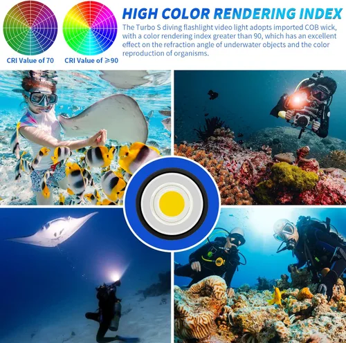 Miniatura 5 de Luz de buceo, LetonPower TS S 10000Lumens 3,280.8 ft luz de video subacuática, linterna de buceo, linterna impermeable con carga tipo C para Turbo S