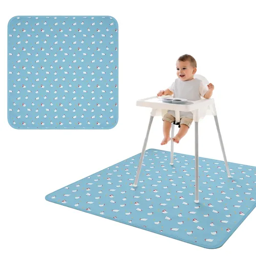 Miniatura 75 de BapronBaby Adventure Awaits - Tapete impermeable para debajo de sillas altas, suelos, mesas, tiempo de juego o artes y manualidades, lavable a