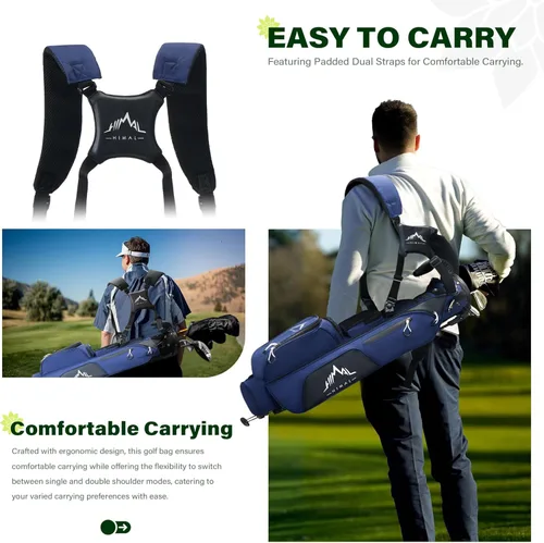 Miniatura 5 de uniHimal Par 3 Golf Bag Small Lightweight with Dual Shoulder Straps – Pitch n Putt Golf Bag Easy to Carry and Durable for Men/Women– 31.5 inches