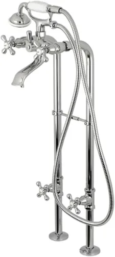 Miniatura 6 de Kingston Brass CCK266K7 Paquete de grifo de bañera independiente, latón cepillado, 32-5/8 pulgadas de longitud