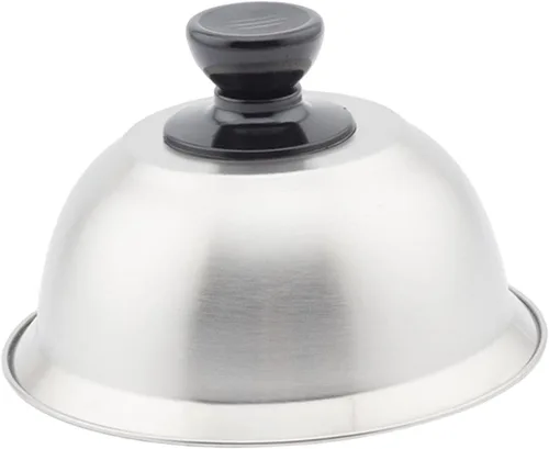Cubierta de cocción al vapor para queso, cúpula de fusión de queso de 6.30 pulgadas con asa, cubierta universal de acero inoxidable para parrilla,