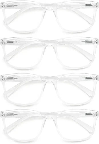 Miniatura 2 de Gafas de lectura grandes para hombres Lentes de lectura amplias 1.50 Lentes de aumento ligeros transparentes para hombres con cabeza grande Paquete