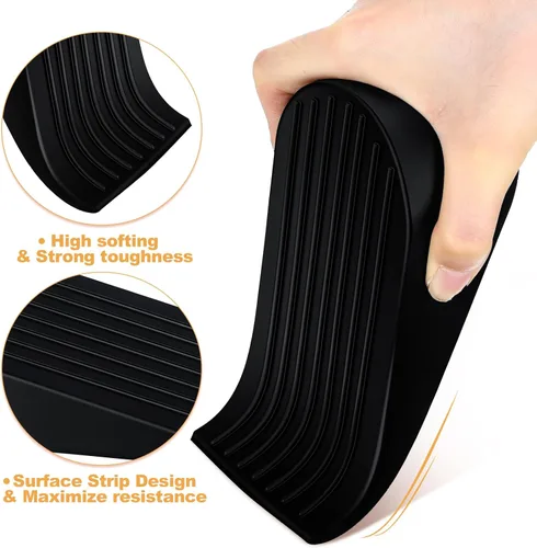 Miniatura 3 de Frienda Paquete de 4 topes grandes de goma resistentes para la parte inferior de la puerta, tope de cuña para oficina en casa (negro)
