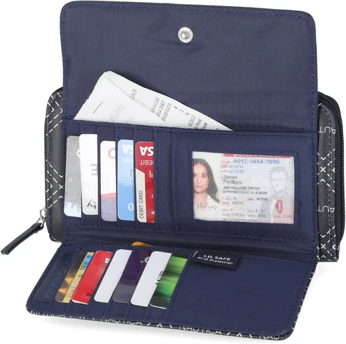 Miniatura 2 de Nautica Bulk Cargo - Cartera RFID para mujer organizador con cremallera alrededor Colcha Diamond Indigo