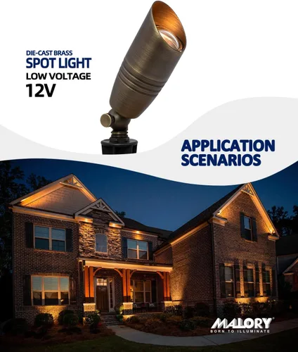 Miniatura 5 de MALORY Focos de Paisaje de Latón Paquete de 1 con Bombilla MR16(S02), Iluminación de Paisaje LED de Bajo Voltaje 12V Focos Direccionales