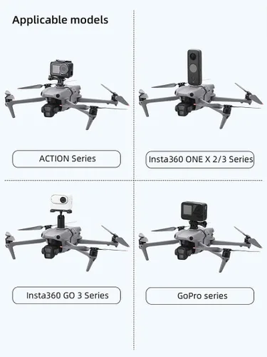Miniatura 2 de BTG DJI Mavic Air 3S/Air 3 Drone Acción Cámara Soporte para DJI OSMO 360 Nano Acción 5 Pro 4 3/Pocket 3 2/Insta360 Go Ultra 3S X5 X4 Luz Nocturna