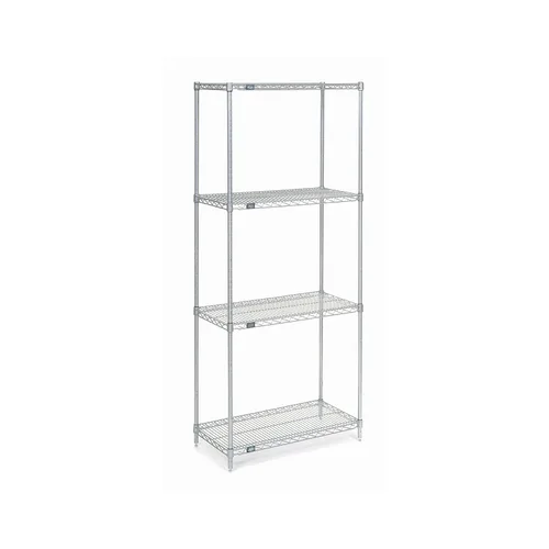 Miniatura 20 de Nexel 14" x 42" x 63", unidad de estantería de alambre ajustable de 4 niveles, estante de almacenamiento comercial con certificación NSF, acabado