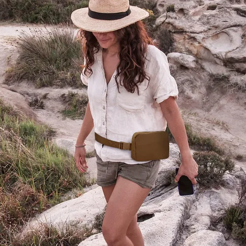 Miniatura 6 de VKIOIP Riñonera de moda con correa ajustable, bolsa cruzada manos libres con cremallera, accesorios de ejercicio de entrenamiento para viajes