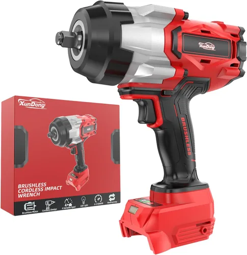 Miniatura 10 de Llave de impacto inalámbrica de 1/2 pulgada compatible con batería Dewalt de 20 V, 1600 pies-libras (2200 N.m), pistola de impacto de alto par