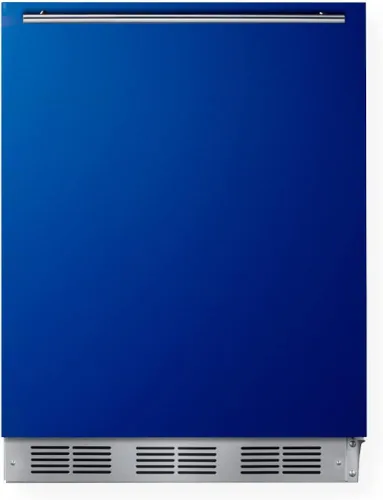 Summit Appliance BRF611WHB Refrigerador-congelador de 24 pulgadas de ancho, puerta azul cobalto, refrigeración por evaporador doble, descongelación