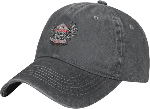 Cowboy Hat Trendy Hats for Man and Women Djustable Four Season Outdoor Baseball Cap of Hell Skull with Angel Deep Heather