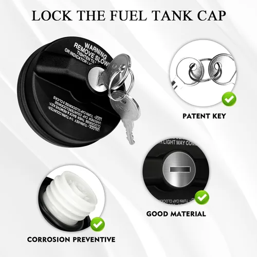Miniatura 3 de BEYPOVK Tapa de gas con bloqueo, cubierta del tanque de combustible con 2 llaves compatible con Chevy Silverado Camaro, Toyota 4Runner, Cadillac