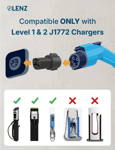 Miniatura 4 de LENZ Adaptador de carga J1772 para Tesla Model 3, Y, S, X y Cybertruck, certificado de seguridad, 80A/240V, ajuste óptimo, fácil instalación