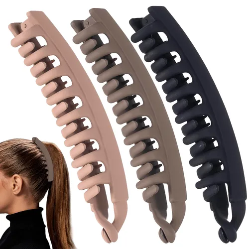 3 pinzas para el pelo de plátano para mujer, horquilla clásica de doble peine, accesorios antideslizantes para cabello grueso, fino, largo, corto,