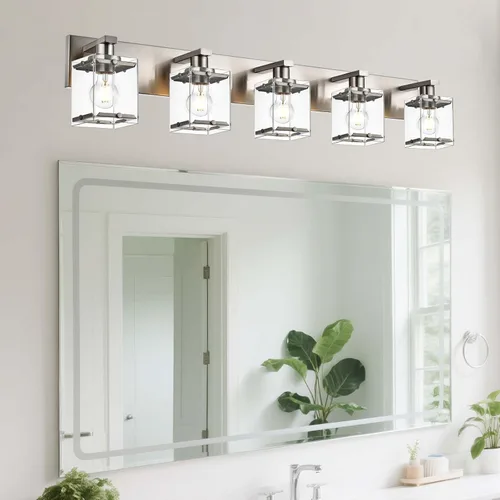 Miniatura 23 de Lámpara de pared negra de WINSHEN, lámpara de tocador de baño de 2 luces, lámpara de montaje en pared sobre espejo para dormitorio, estudio, sala