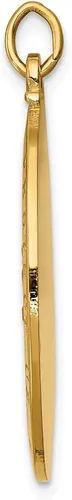 Miniatura 2 de Colgante de oro amarillo de 14 quilates macizo y mediano ovalado patrón católico San Cristóbal acabado mate cepillado