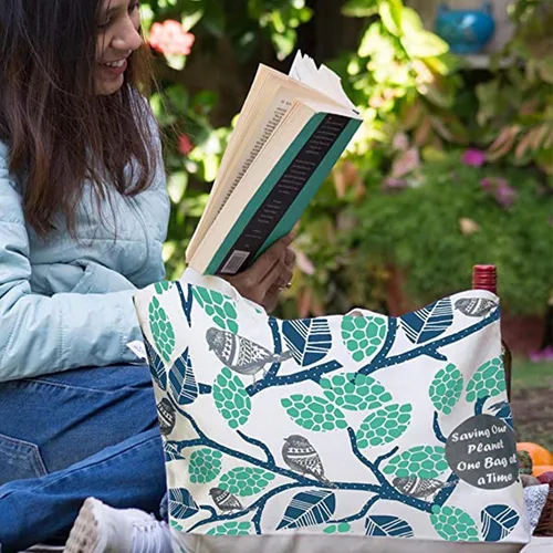 Miniatura 18 de Ecoright Bolsa de lona estética para mujer, bolsa grande con cremallera y bolsillo, bolsa de mano para mujer, para yoga, trabajo, playa