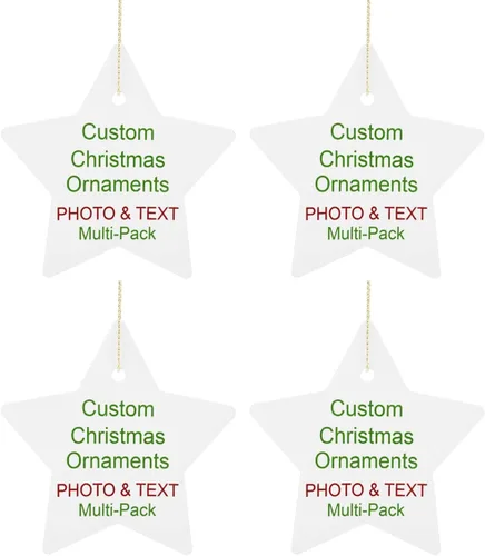 Miniatura 23 de Adornos de Navidad personalizados, texto fotográfico, haz tu propio adorno de cerámica de porcelana, regalo de recuerdos para decoración de Navidad