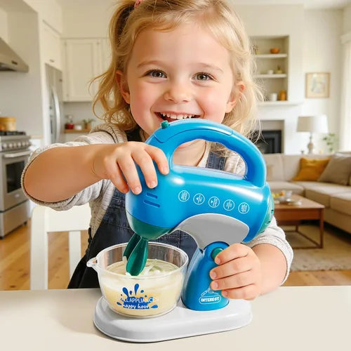 Miniatura 7 de PEADUCK Juego de electrodomésticos de cocina 3 en 1 para niños, juguetes de simulación con licuadora, mezcladores, dispensador de agua, sonidos