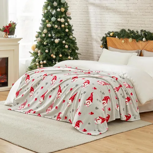 Miniatura 19 de Cozy Bliss Manta patriótica de gnomo, manta cálida para el 4 de julio, manta de felpa lechosa, ultra suave y acogedora para sofá, sofá y cama, azul