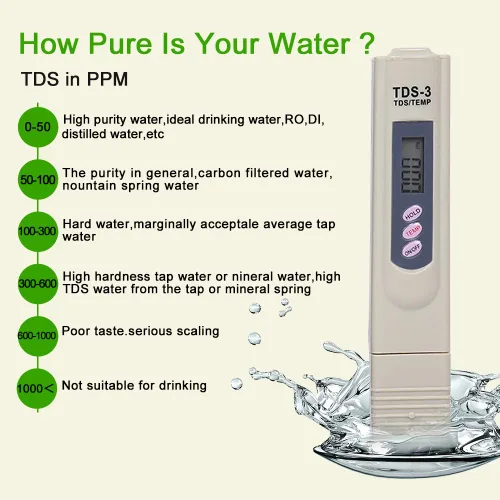 Miniatura 4 de TDS - Medidor digital de calidad de agua - Pruebas rápidas y precisas para agua potable, piscina, acuario
