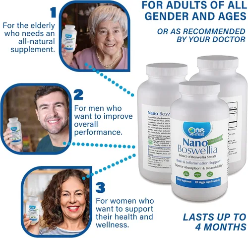 Miniatura 7 de One Planet Nutrition Nano Boswellia - Cápsulas vegetales de 250 mg (120 porciones), resina Boswellia serrata, apoya la función cognitiva