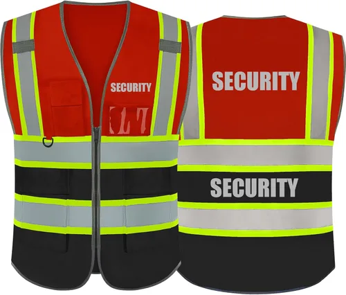 Miniatura 10 de BeautyWill Chalecos de seguridad de alta visibilidad clase 2 con certificación ANSI Chaleco de trabajo de seguridad con cremallera frontal