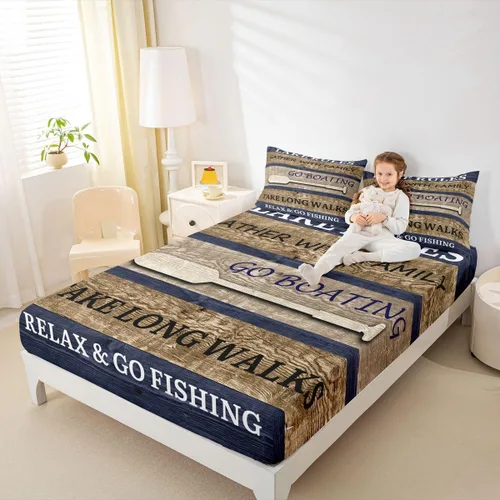 Miniatura 47 de Lake House - Sábana bajera ajustable tamaño individual, sábanas de anclaje náutico para niños, adolescentes, adultos, dormitorio, juego de ropa