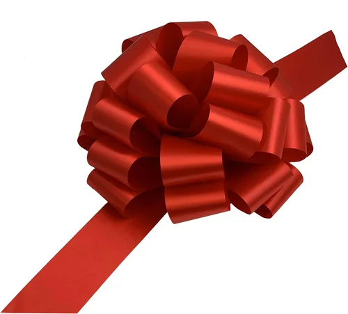 Cinta roja grande para moños para regalos de Navidad – 9" de ancho, conjunto de 6, ABCD, Rojo, 6