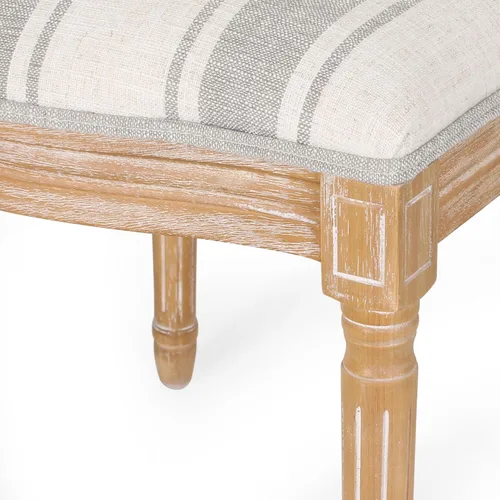 Miniatura 12 de Christopher Knight Home Camille - Sillas de comedor tradicionales de terciopelo, 2 piezas, color gris y blanco brillante Línea gris + natural