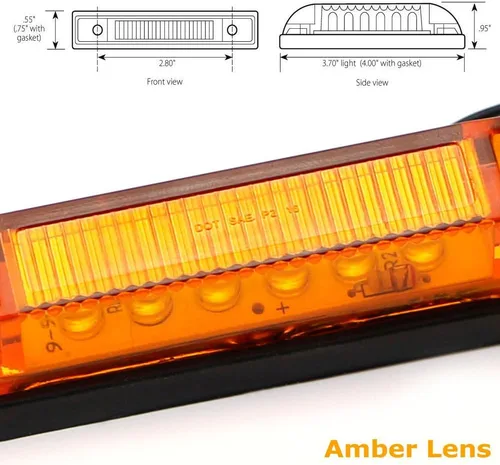 Miniatura 2 de iJDMTOY 3 luces de marcador LED ámbar con lente ámbar para rejilla central, compatibles con Toyota 2014 en adelante 4Runner o 2012 en adelante