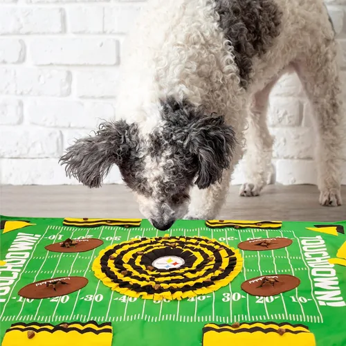 Miniatura 2 de NFL Pittsburgh Steelers - Tapete de olfato para perros, comedero lento interactivo para mascotas, diseño de campo de fútbol, juguete de rompecabezas