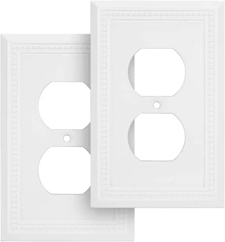 Miniatura 9 de Henne Bery Sunken Pearls - Placa de interruptor/placa de pared y cubierta de salida (decorador individual, 2 unidades, negro mate)