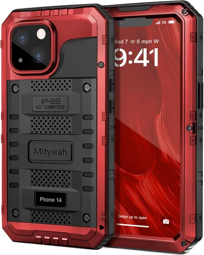 Miniatura 43 de Mitywah Funda impermeable para iPhone 7/iPhone 8 / iPhone SE 2020, funda de metal resistente de grado militar, protección de cuerpo completo