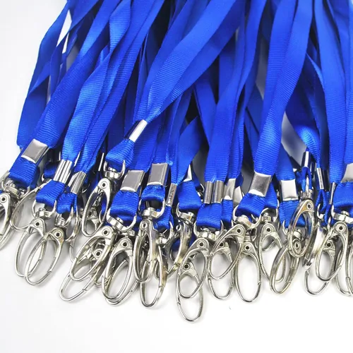 Miniatura 3 de Bird Fiy 50 cordones azules de nailon a granel para insignias de identificación, cordones de insignia, ganchos giratorios, clips ideales